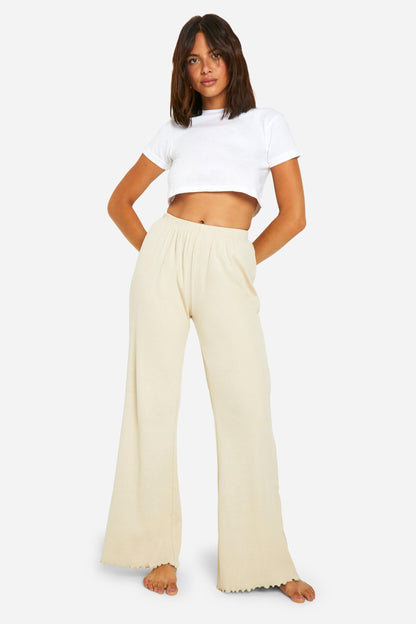Wide Leg Rib Lounge Trouser