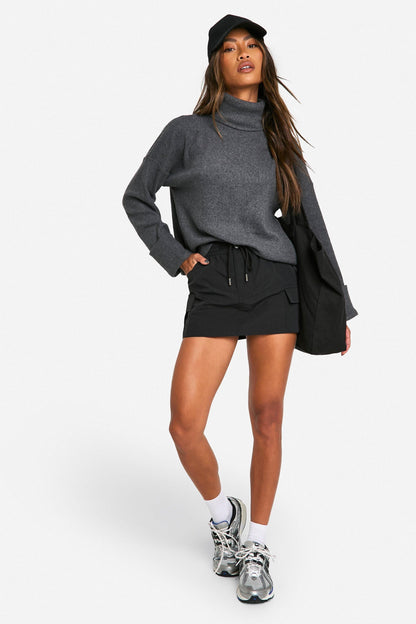 Brushed Rib Oversized Wide Sleeve Top
