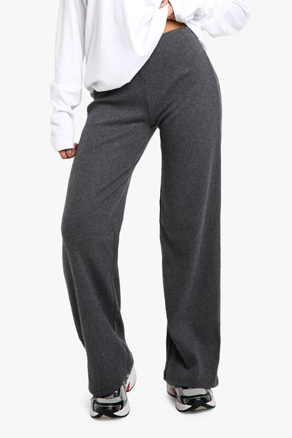 Brushed Rib Wide Leg Trousers