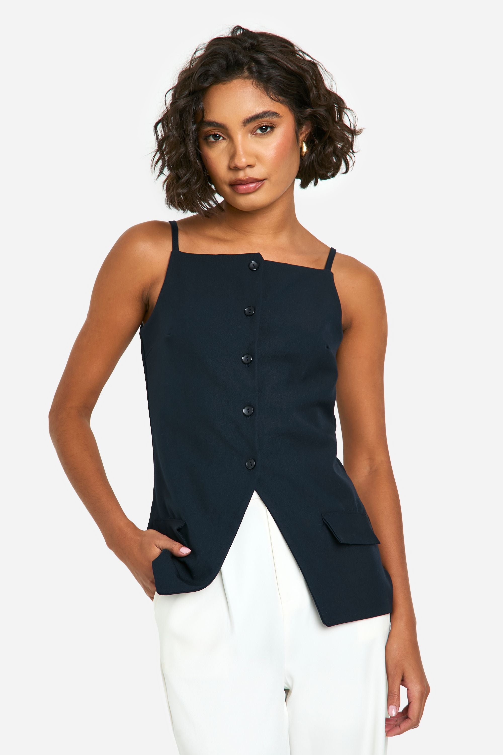 Tall Square Neck High Neck Waist Coat