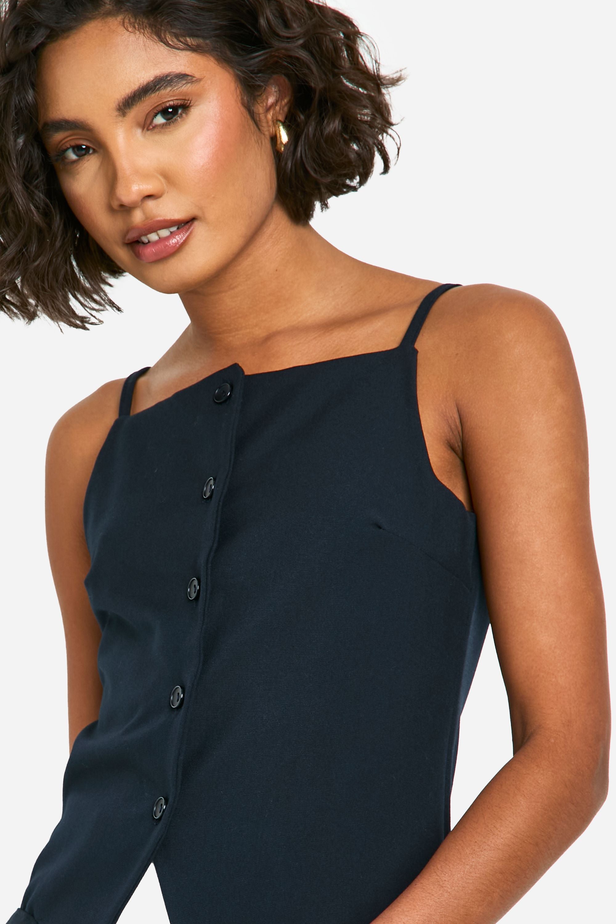 Tall Square Neck High Neck Waist Coat