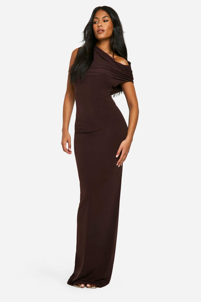 Tall Drape Asymmetric Maxi Dress