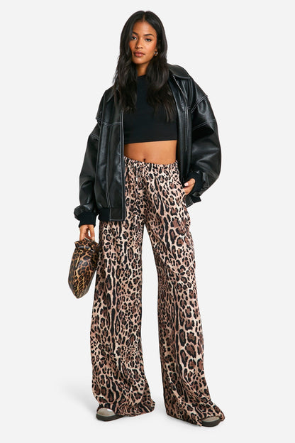 Tall Animal Print Wide Leg Trouser