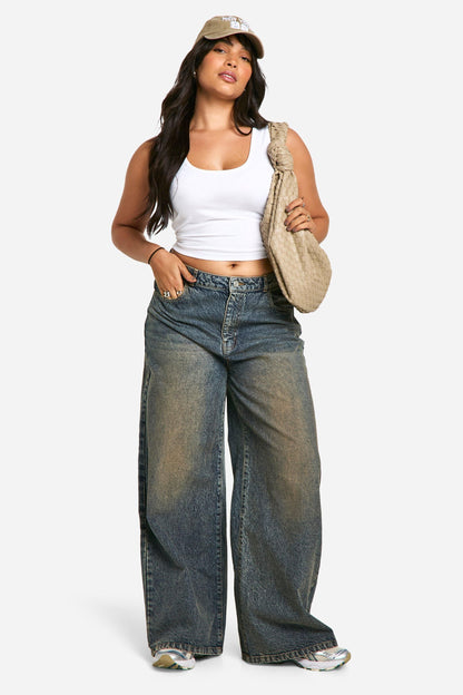 Boohoo Basics Plus Cotton Wide Strap Full Length Vest