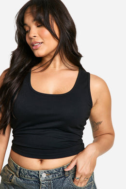 Boohoo Basics Plus Cotton Wide Strap Full Length Vest