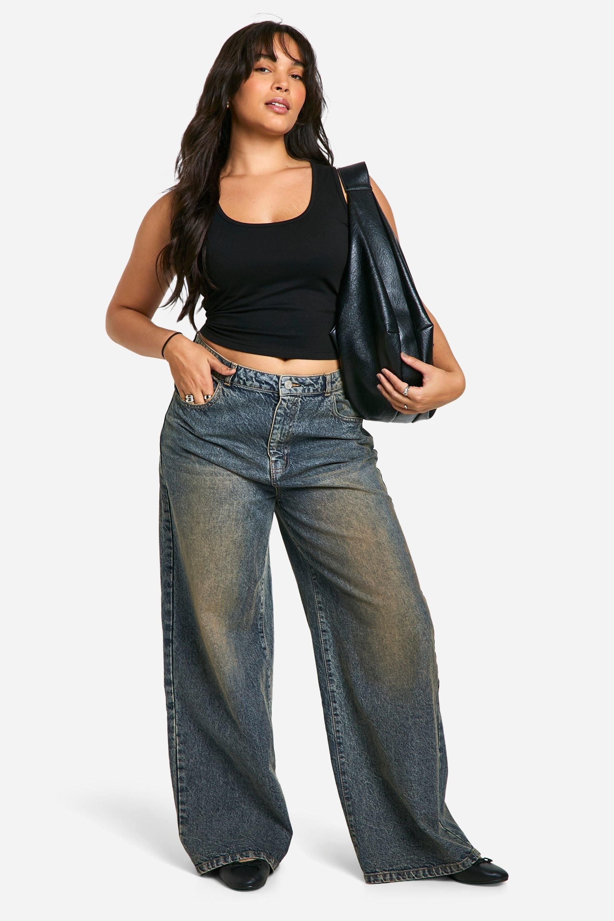 Boohoo Basics Plus Cotton Wide Strap Full Length Vest