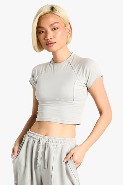 Deconstructed Seam Detail Baby Tee