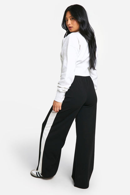 Petite Contrast Stripe Wide Leg Trouser