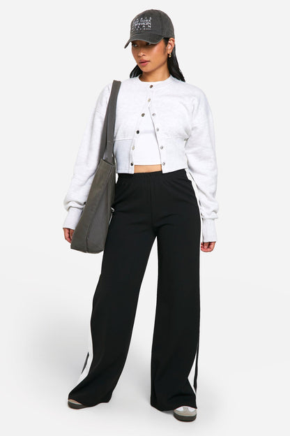 Petite Contrast Stripe Wide Leg Trouser