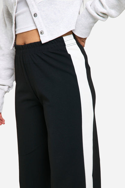 Petite Contrast Stripe Wide Leg Trouser