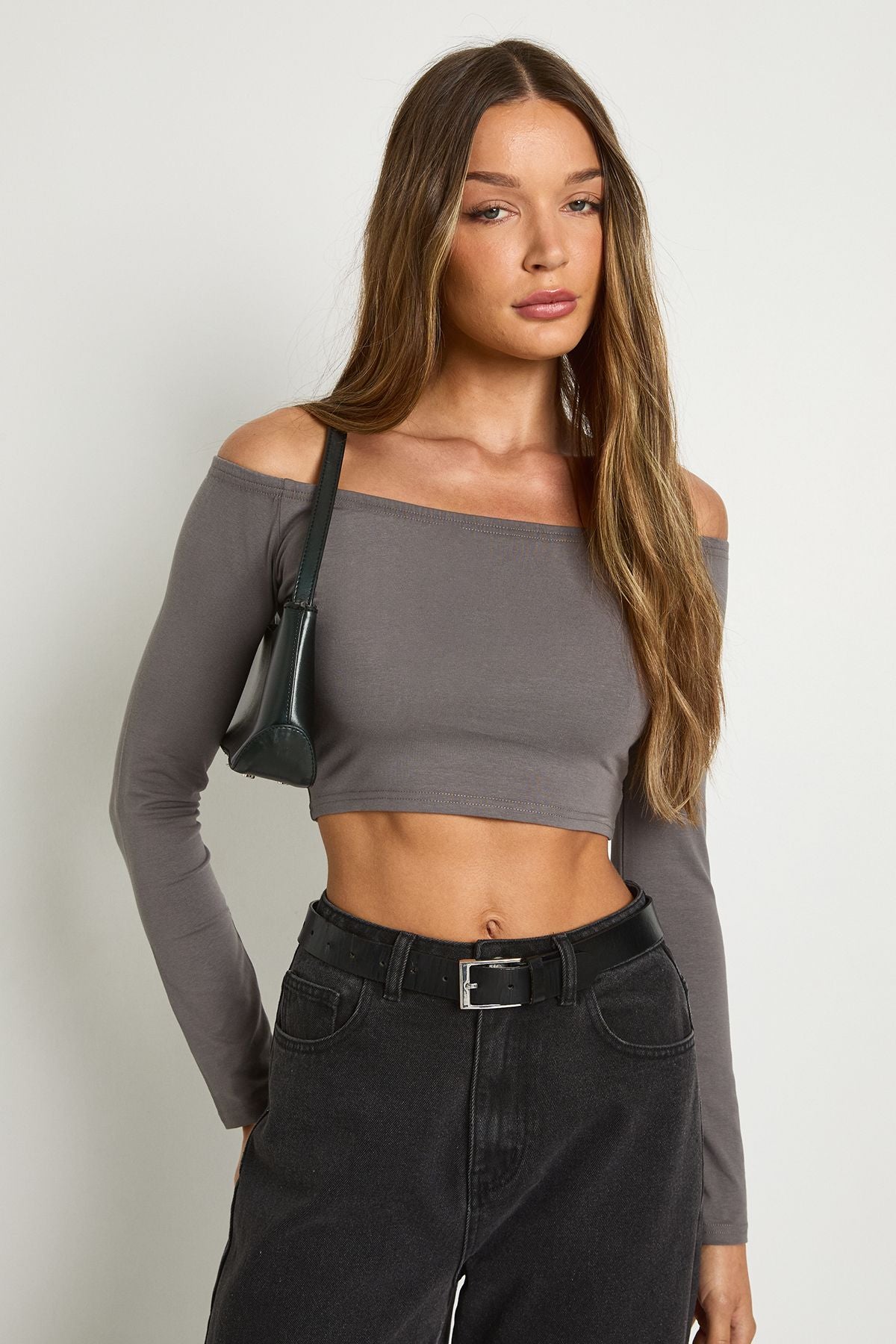 Basic Off The Shoulder Long Sleeve Top
