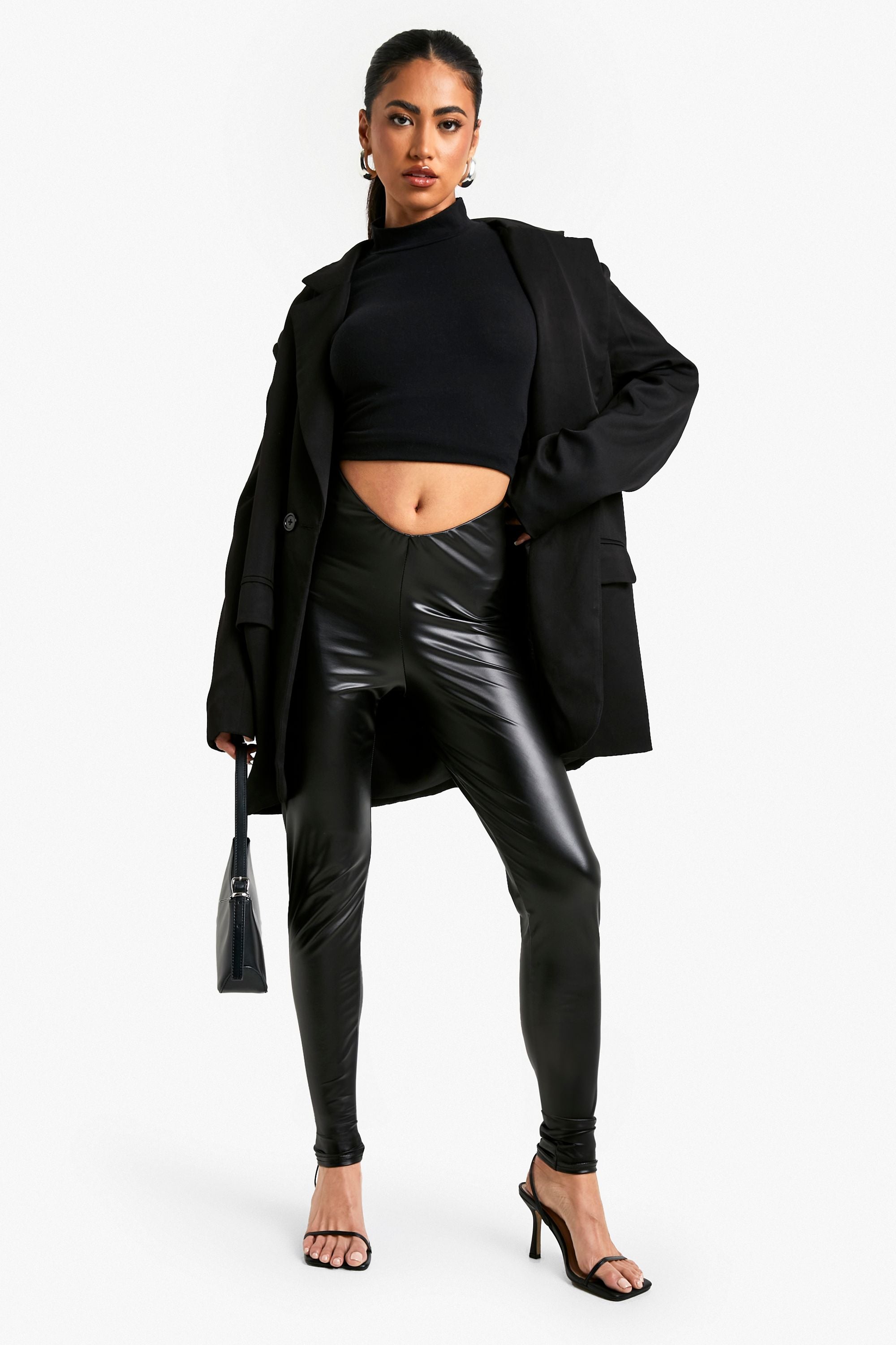 PU Ruched Bum Legging