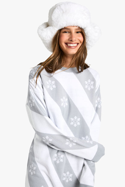 Snowflake Stripe Knitted Christmas Dress