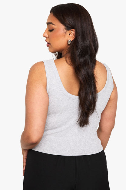 Plus Rib Thick Binding Cami Top
