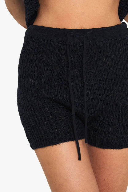 Tie Waist Knitted Crochet Short
