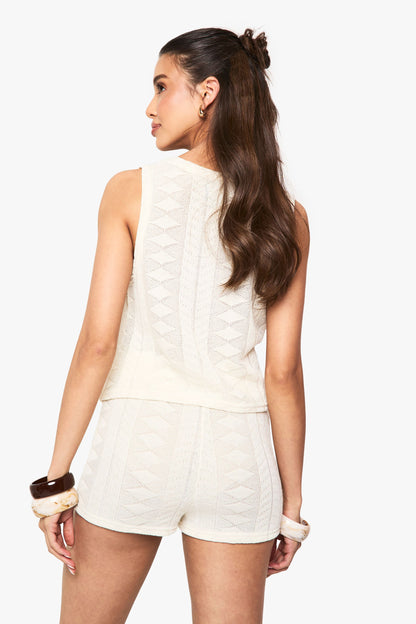 Mix and Match Textured Patterned Knitted Waistcoat