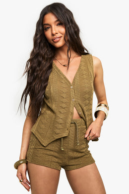 Mix and Match Crochet Textured Patterned Short