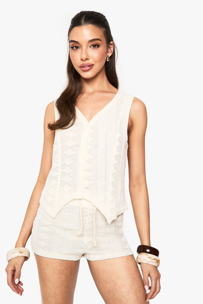 Mix and Match Crochet Textured Patterned Short