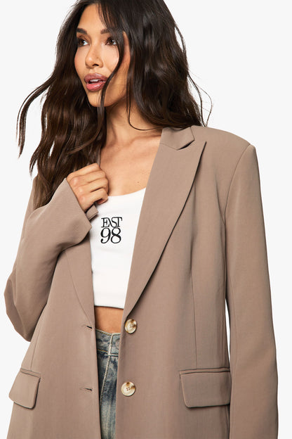 Tailored Woven Single Breast Blazer