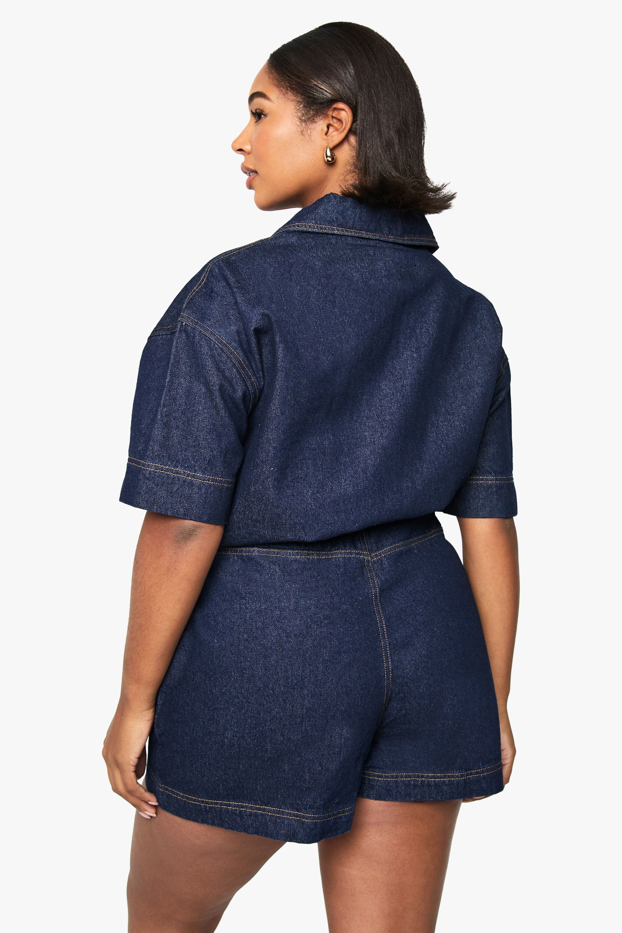 Plus Denim Wrap Skort