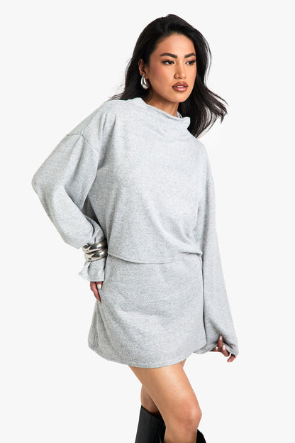 Brushed Melange Mini Skirt