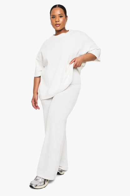 Plus Knitted Wide Leg Trousers