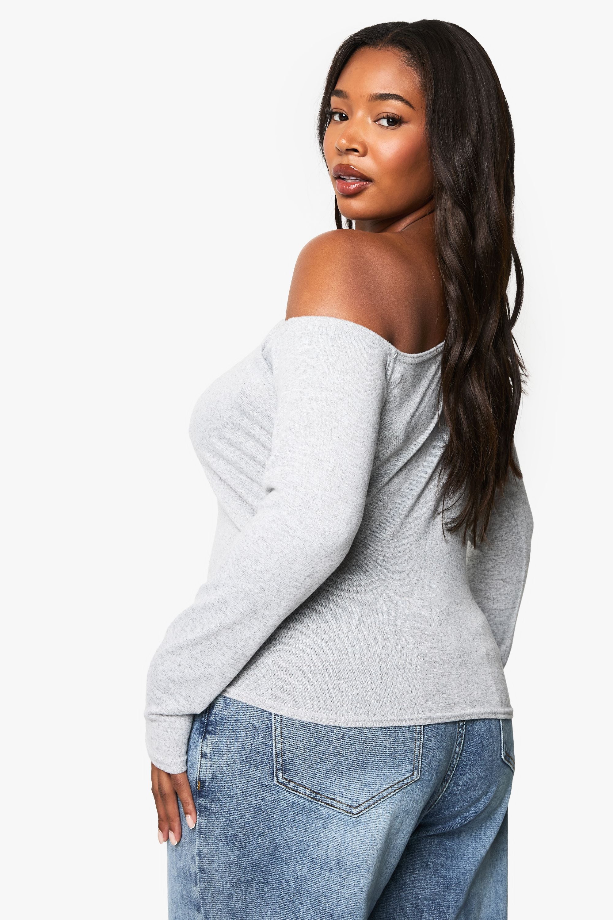 Plus Soft Rib Ruched Top