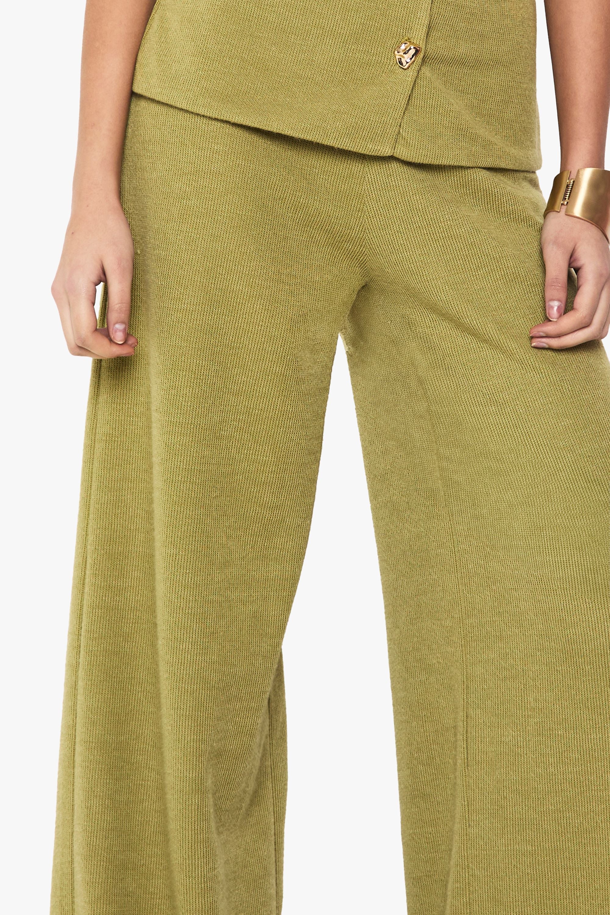 Textured Wide Leg Trouser