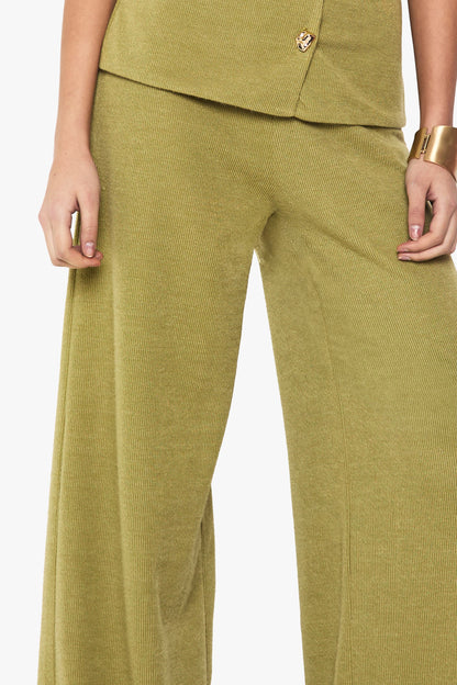 Textured Wide Leg Trouser
