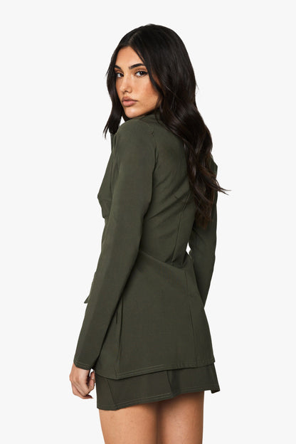 Bengaline Split  Hem Mini Skirt