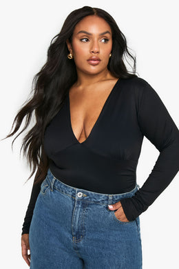 Plus Plunge Ruched Top