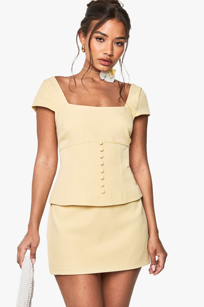 Side Button Detail Mini Skirt