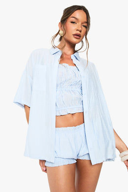 Textured Stripe Short Sleeve Shirt