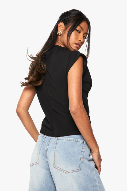 Crepe Knot Cowl Neck Blouse