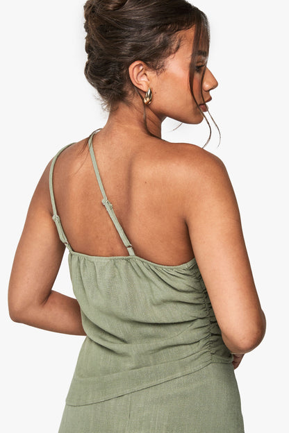Linen Look Asymmetric Cami