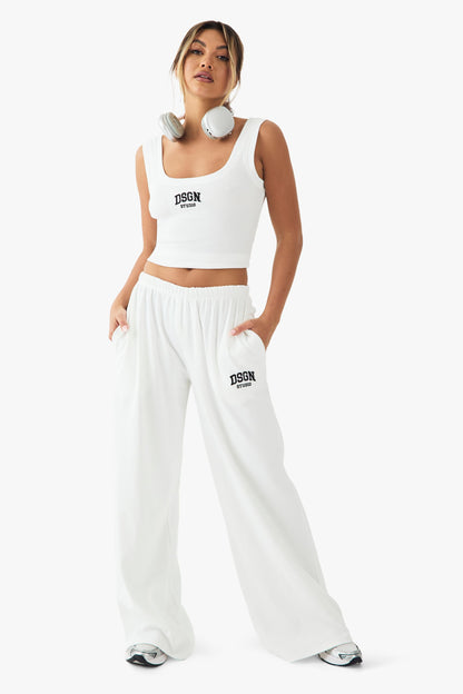 DSGN Studio Collegiate Embroidered Rib Tank Vest Top