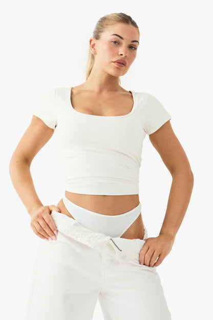 Buttery Soft Built in Padded Sweetheart Neck Cap Sleeve Top