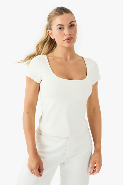 Buttery Soft Built in Padded Sweetheart Neck Cap Sleeve Top