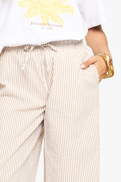 Pinstripe Wide Leg Trousers