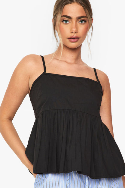 Cotton Poplin Peplum Cami