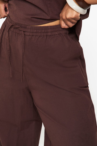 Plus Linen Wide Leg Trousers