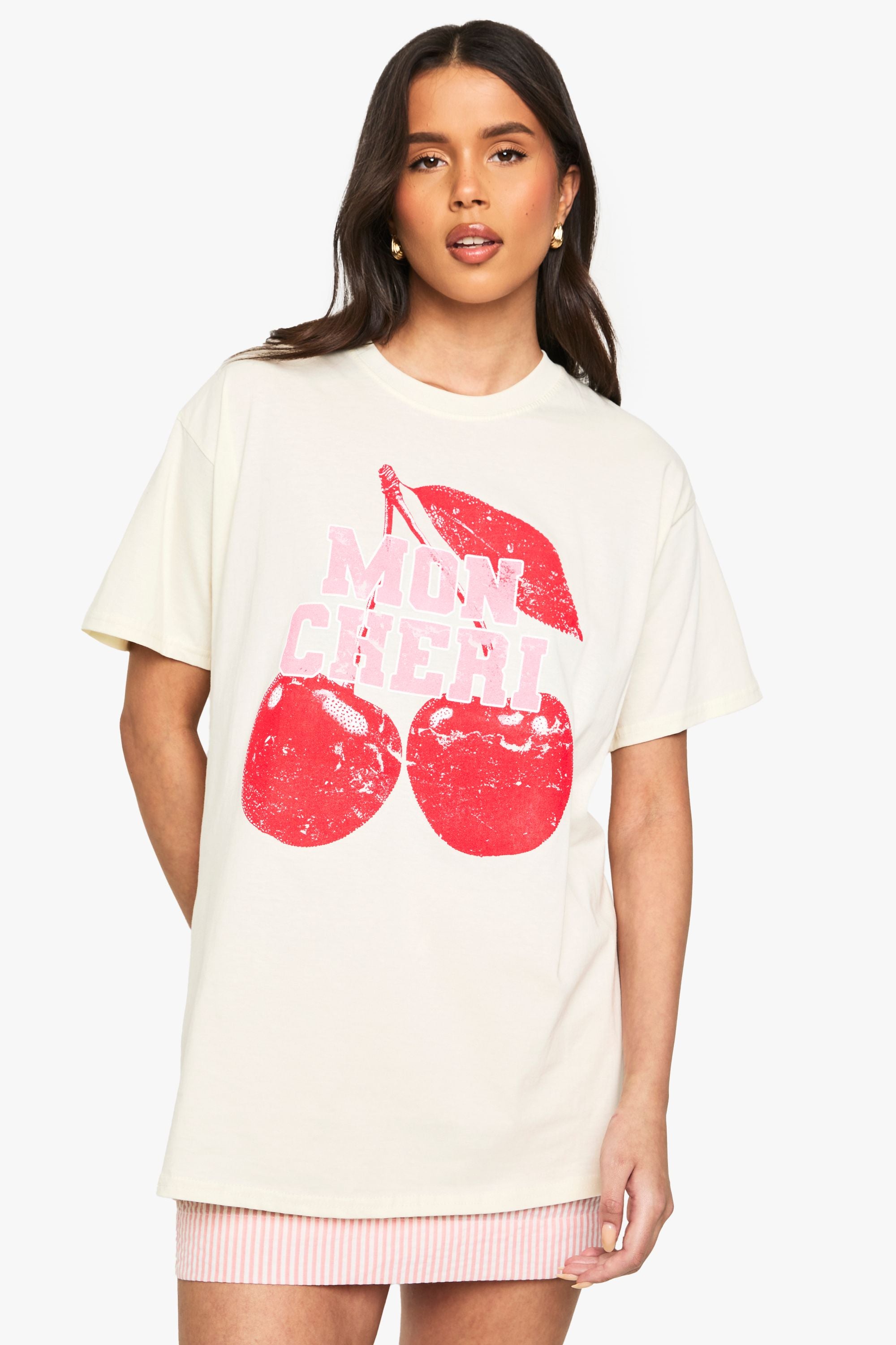 Washed Mon Cheri Oversized Printed T-shirt
