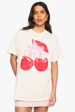Washed Mon Cheri Oversized Printed T-shirt