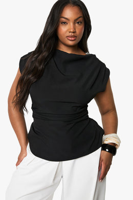 Plus Cowl Front Asymetric Top