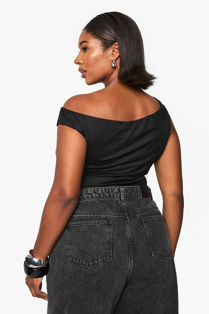 Plus Supersoft Rouched Bardot Bodysuit