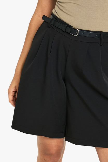 Woven Pleated Bermuda Shorts