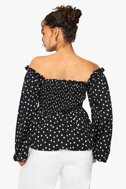 Polka Bardot Blouse