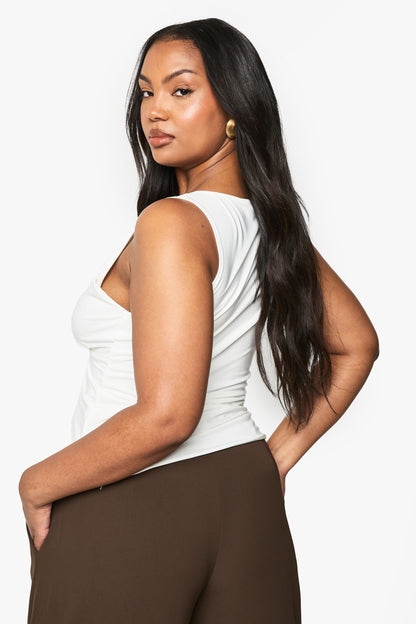 Plus Double Layer Slinky Plunge Top