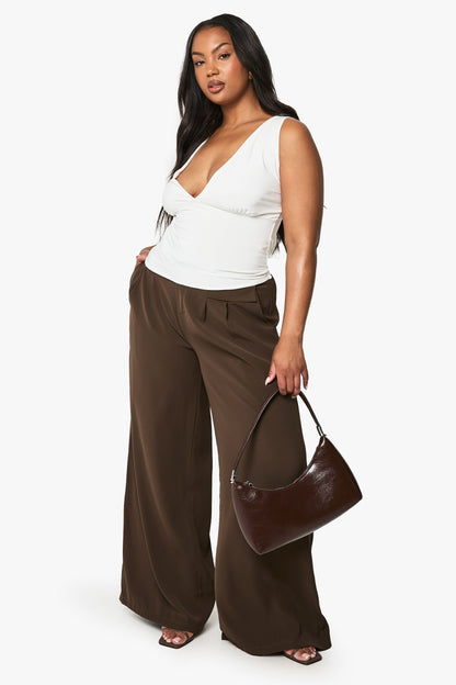 Plus Double Layer Slinky Plunge Top