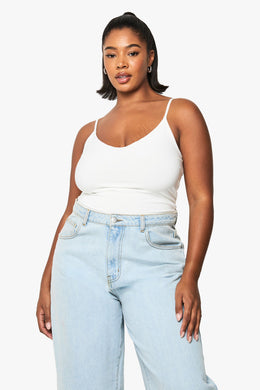 Plus Double Layer Slinky Strappy Bodysuit